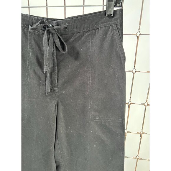 Jones New York Sport Womens Black Cotton Wide-Leg Pants With Drawstring Size 4 - Picture 3 of 16